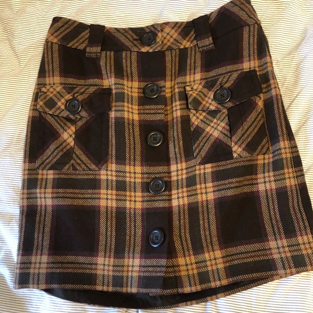 Plaid high waisted skirt